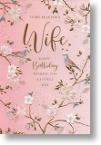 Birds and Blossom, Wife Birthday Card