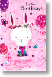 Bunny, Cute Children's Birthday Card