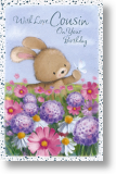 Cute Bunny, Cousin Birthday Card