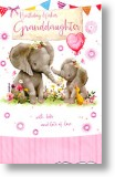 Elephants, Cute Granddaughter Birthday Card