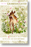 Fallow Deer, Granddaughter Birthday Card