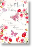 Flowers and Butterflies, Floral Mum Birthday Card