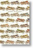 Gold Motorbikes, Birthday Card for Him