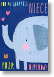 Elephant, Niece Birthday Card