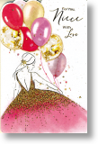 Party Balloons, Niece Birthday Card