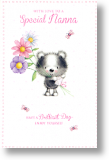 Cute Badger, Nanna Birthday Card