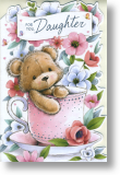 Teacup Bear, Daughter Birthday Card