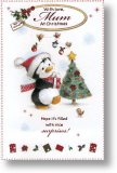 Cute Penguins, Mum Christmas Card