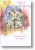 Dancing Teddies, 1st Anniversary Card