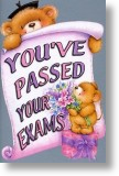 Flowers and Gift, Exam Congratulations Card