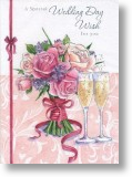 Bouquet & Champagne, Wedding Day Card