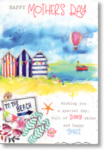 Beach Huts, Mother's Day Card