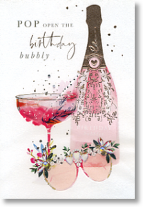 Bubbly, Birthday Card for Her