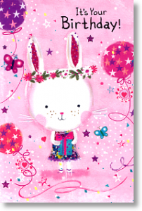 Bunny, Cute Children's Birthday Card