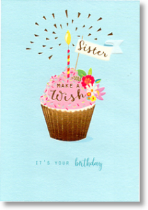 Cupcake Sparkle, Sister Birthday Card