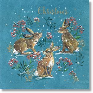 Festive Hares, General Christmas Card