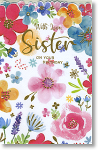 Floral Spree, Sister Birthday Card