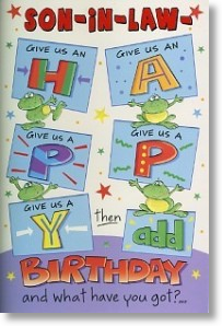 Frogs, Son-in-law Birthday Card