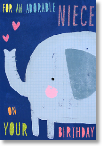 Elephant, Niece Birthday Card