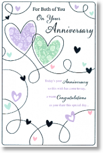 Hearts, Anniversary Card