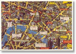 City of London Map, London Postcard