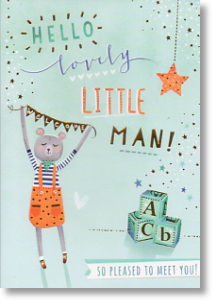 Little Man, New Baby Boy Card