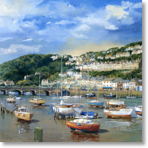 Low Tide at Looe, Scenic Blank Card