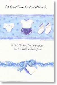 Blue Ribbon, Christening Card