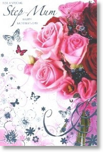 Butterflies & Roses, Stepmum Mother's Day Card