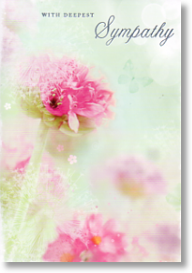 Pink Flowers, Floral Sympathy Card