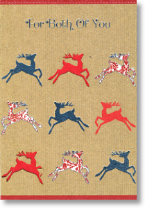 Prancing Reindeer, Both of You Christmas Card