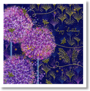 Purple Allium, Birthday Card for Her