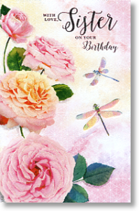 Roses, Sister Birthday Card