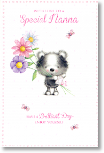 Cute Badger, Nanna Birthday Card