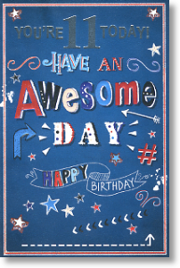 11-Today, 11th Birthday Card