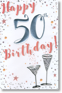 Cocktails, 50th Birthday Card