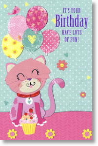 Collage Kitten, Children's Birthday Card