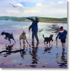 Walkies, Unisex Birthday Card