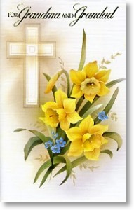 Cross and Daffodil, Grandparent's Easter Card