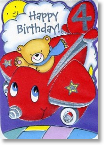 Flying High, 4th Birthday Card