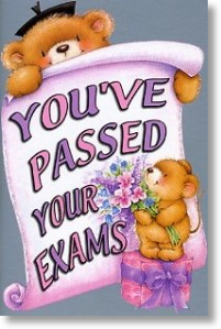 Flowers and Gift, Exam Congratulations Card