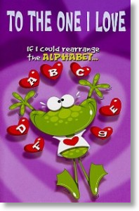 Alphabet Frog, Funny Valentine's Day Card