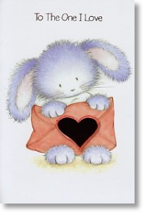 Fluffy Bunny, Valentine's Day Card