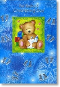 Building Blocks, Boy Christening Card