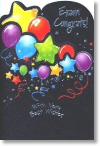 Balloons & Stars, Exam Congratulations Card