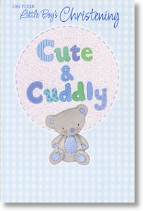 Cute and Cuddly, Christening Card