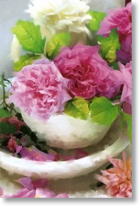 Bowl of Roses, Floral Blank Card