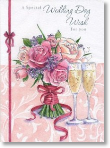 Bouquet & Champagne, Wedding Day Card