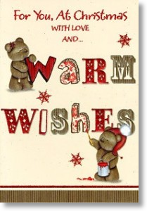 Teddy's Warm Wishes, Cute General Christmas Card