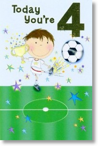 Champion Footballer, 4th Birthday Card